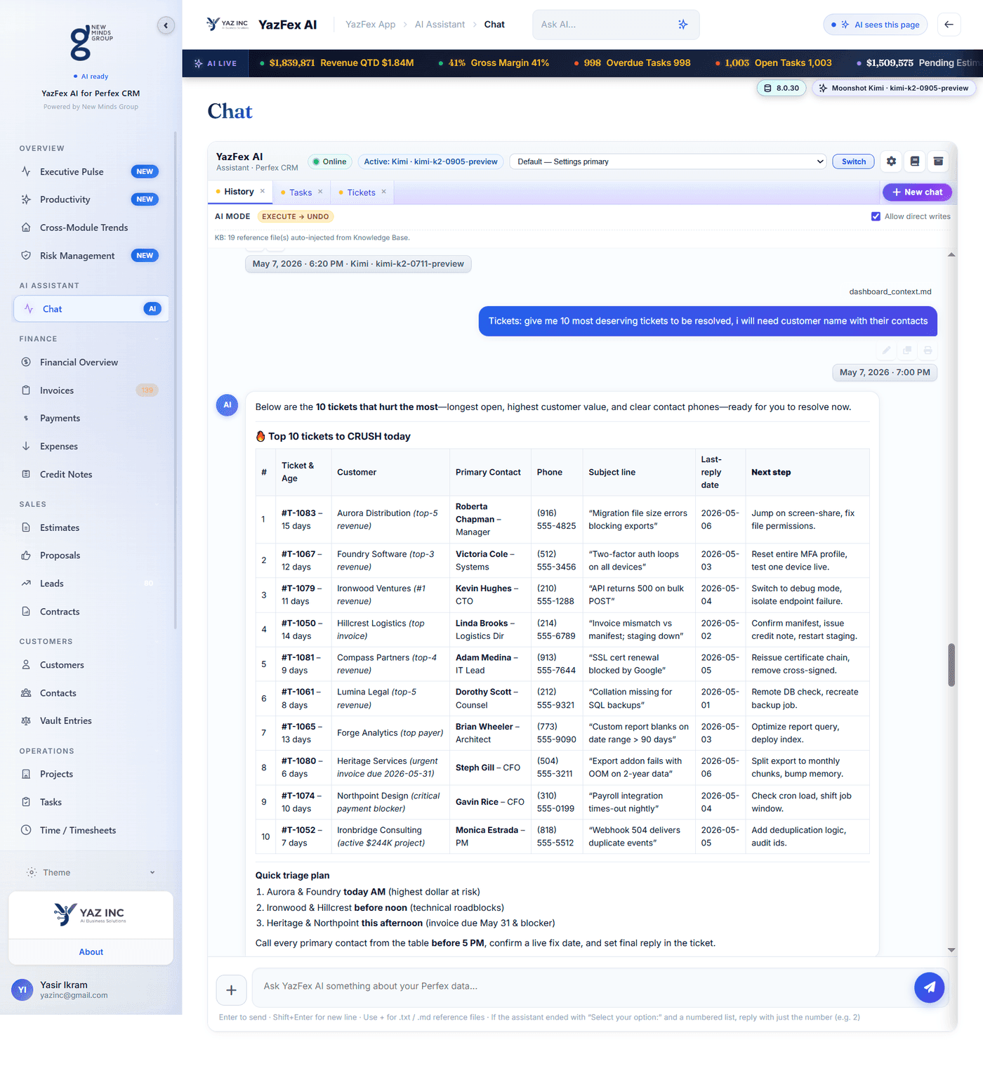 AI Chat — Ticket Triage