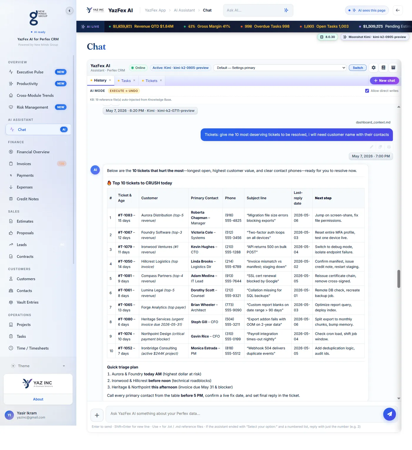 AI Chat — Ticket Triage