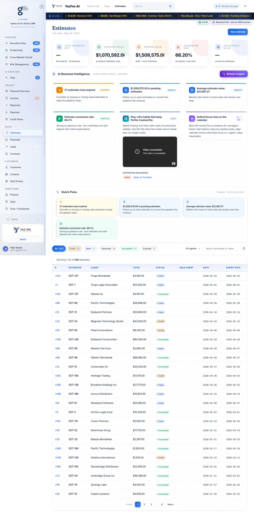 Estimates AI module