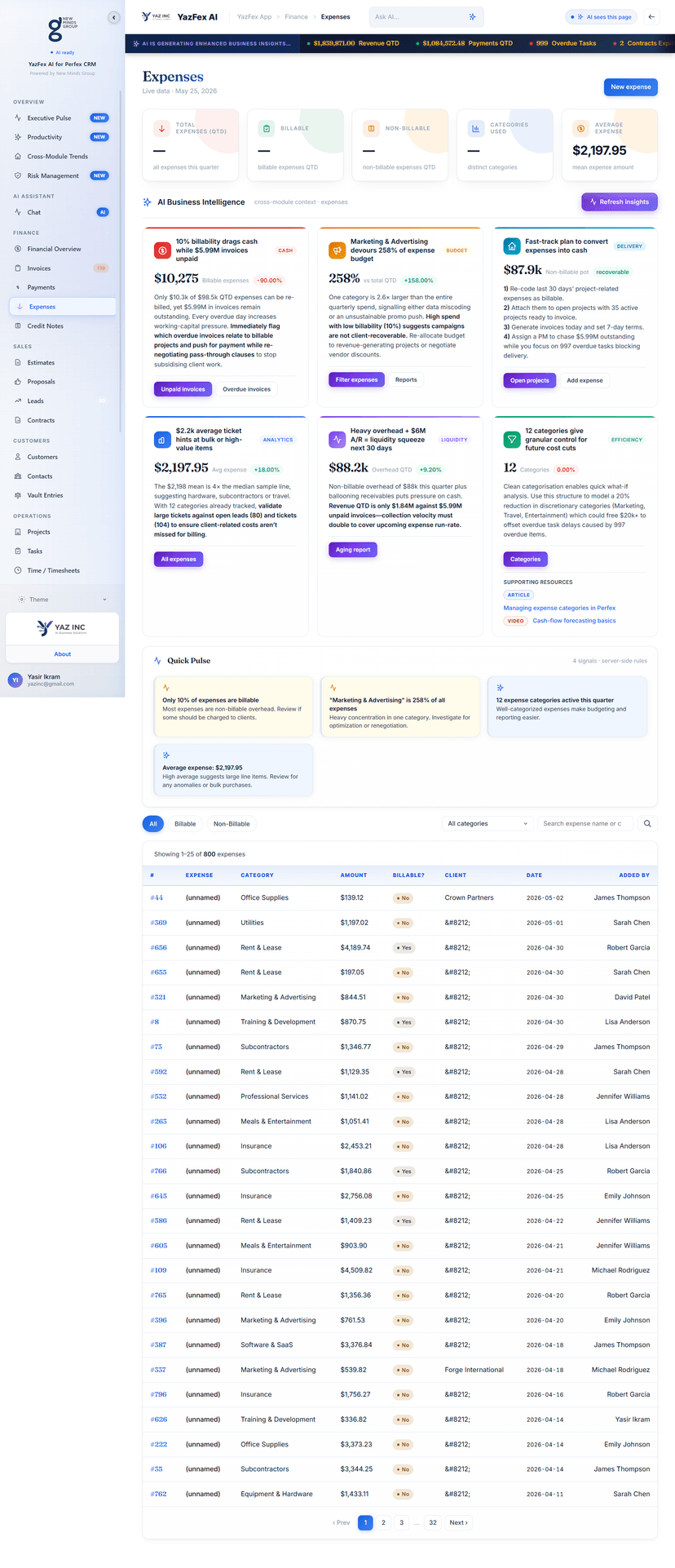 Expenses AI module
