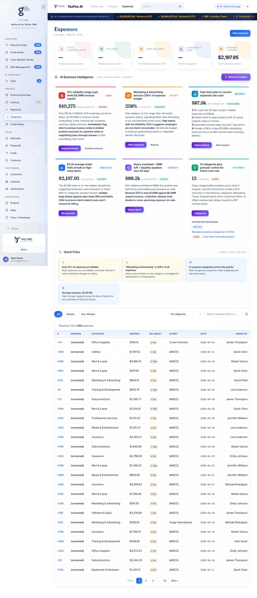 Expenses AI module